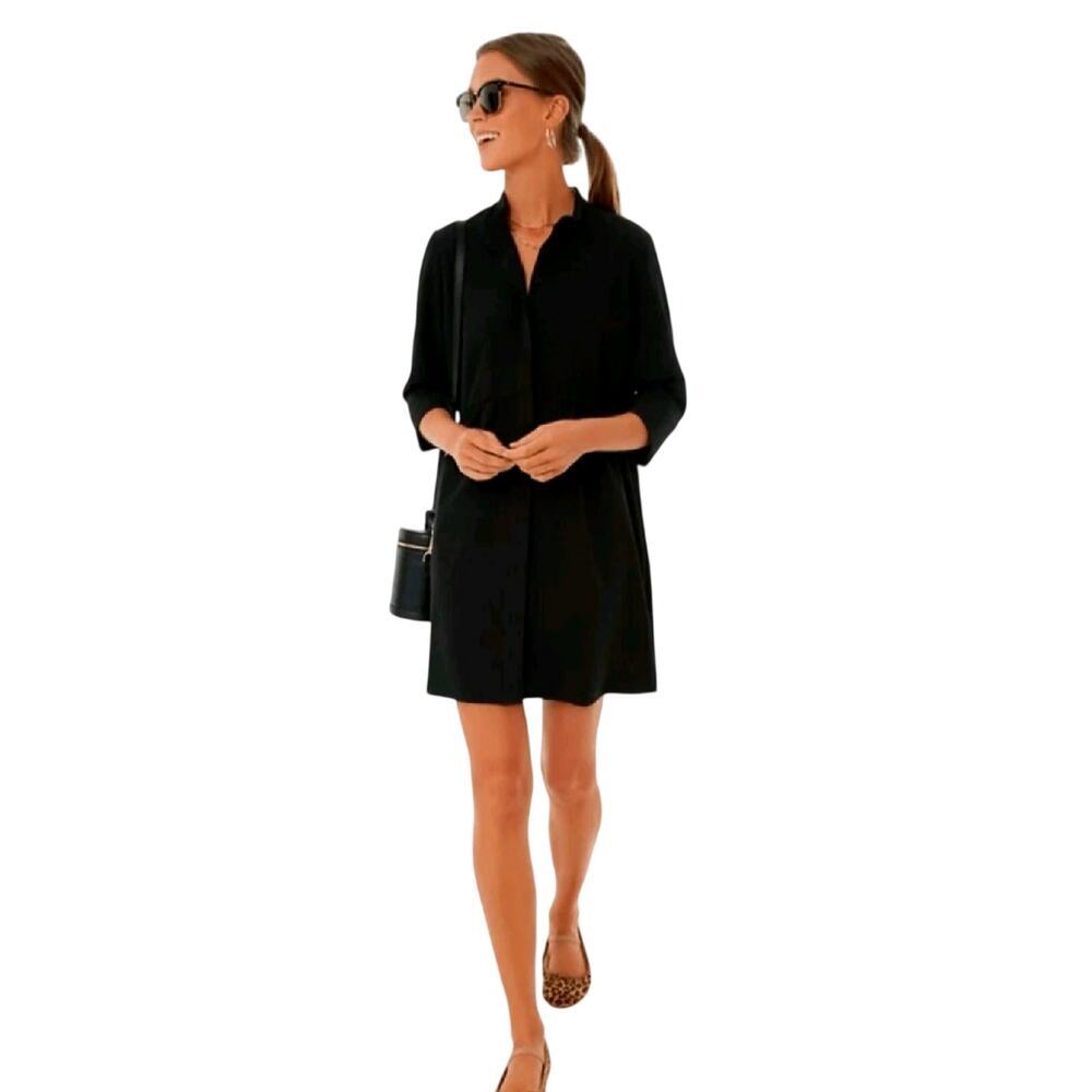 Tuckernuck Stretch Crepe Dress Black Ladies Small